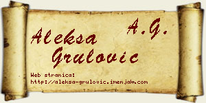 Aleksa Grulović vizit kartica